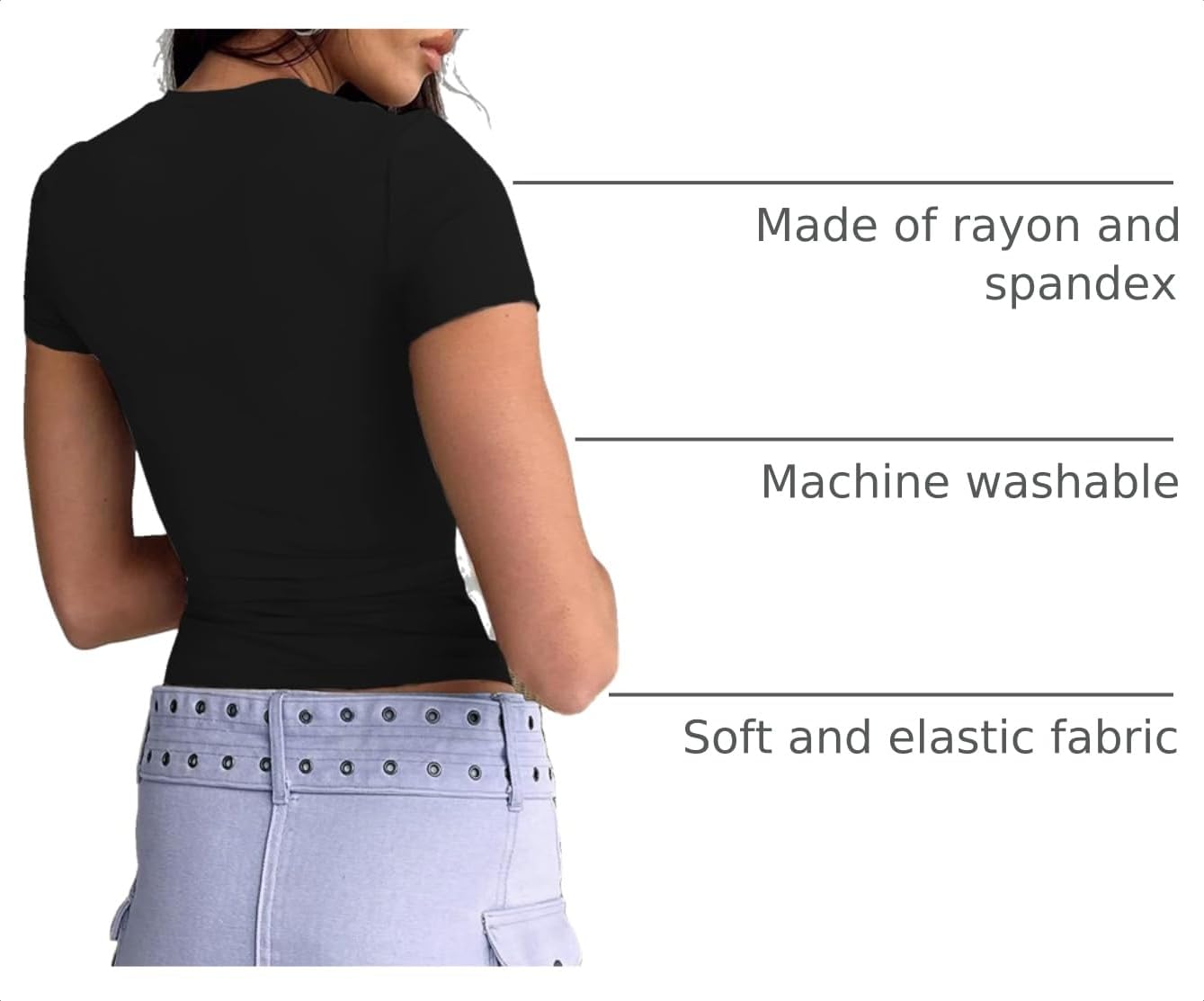 Abardsion Women's Casual Basic Slim Fit T Shirts - Image 4