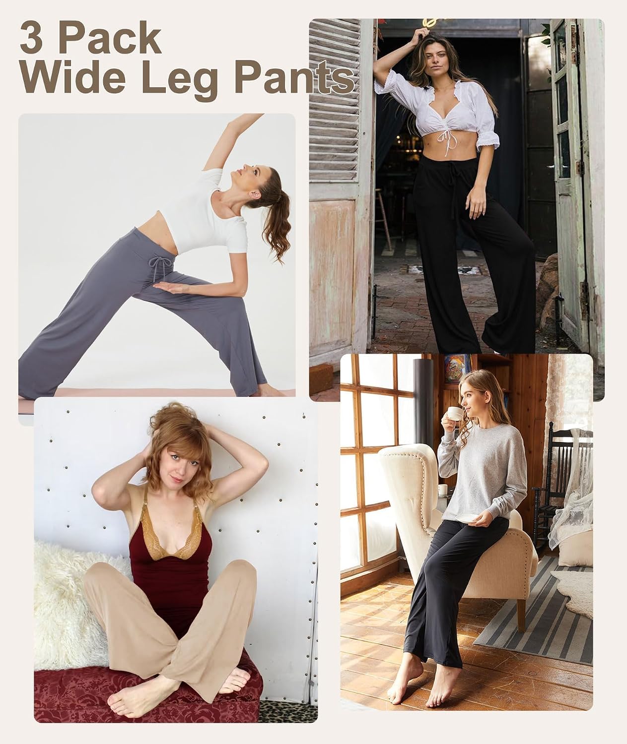 TNNZEET 3 Pack Women's Wide