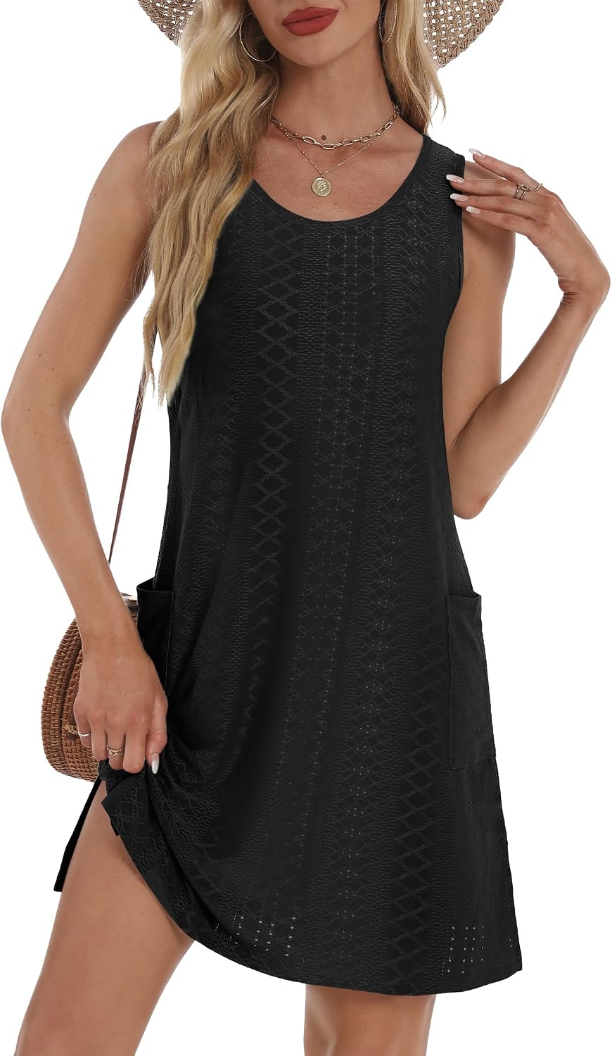 BKRIVE Coverup Summer Dresses for Women Sleeveless Sundresses with Pockets