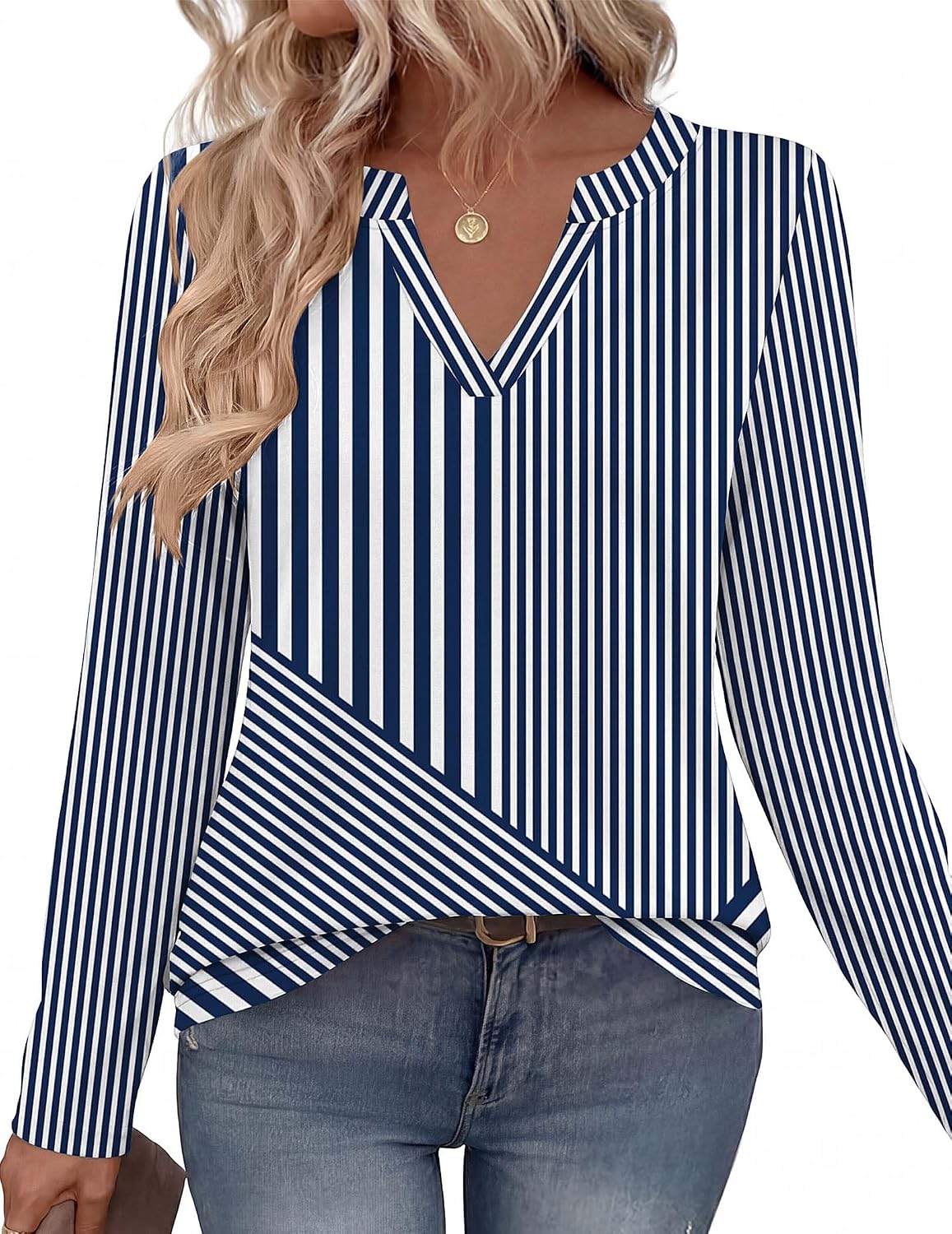Zeagoo Womens Tops Long Sleeve V Neck Tee Shirts Cute Dressy Casual - Image 4