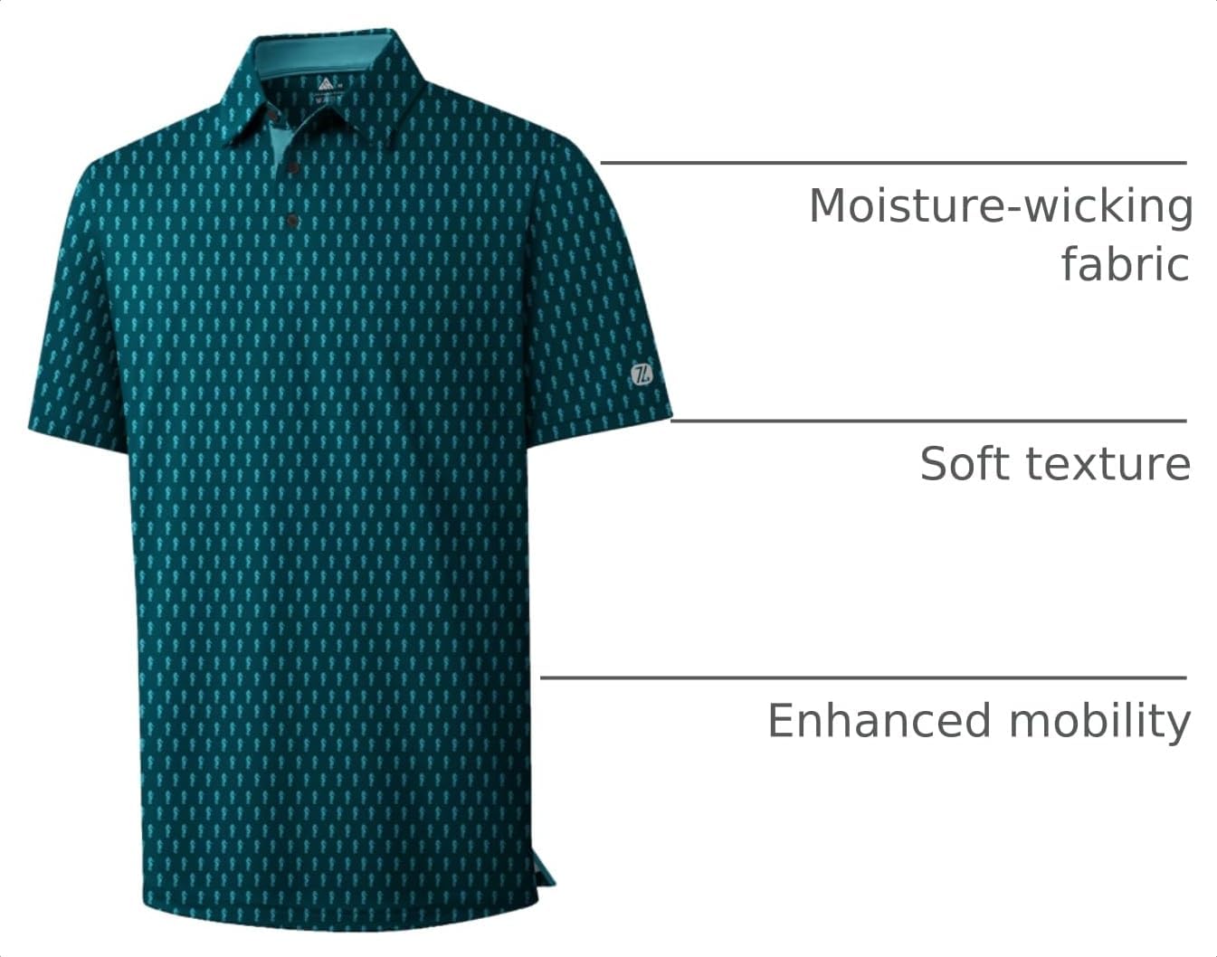 ZITY Mens Golf Shirts Short