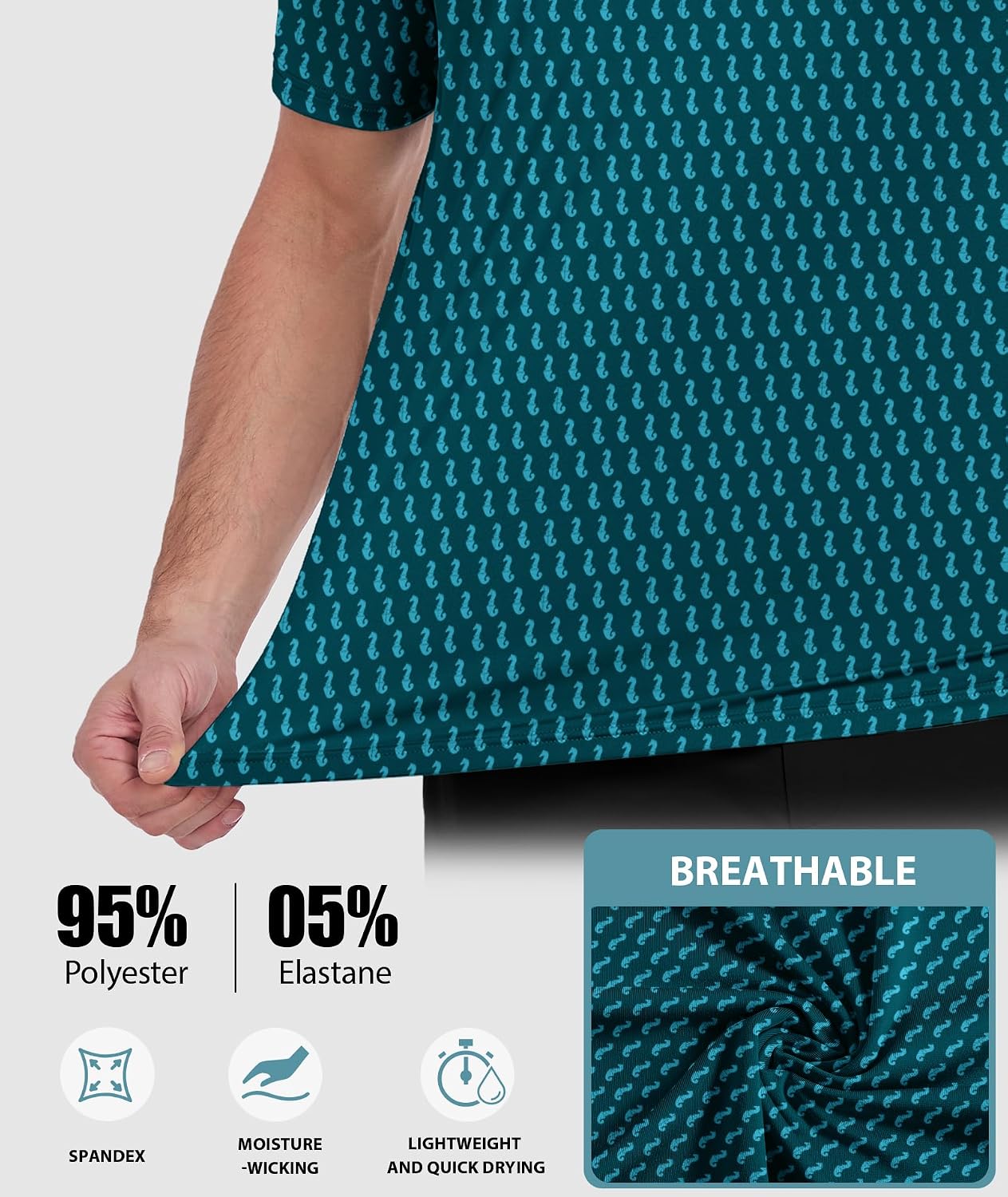 ZITY Mens Golf Shirts Short