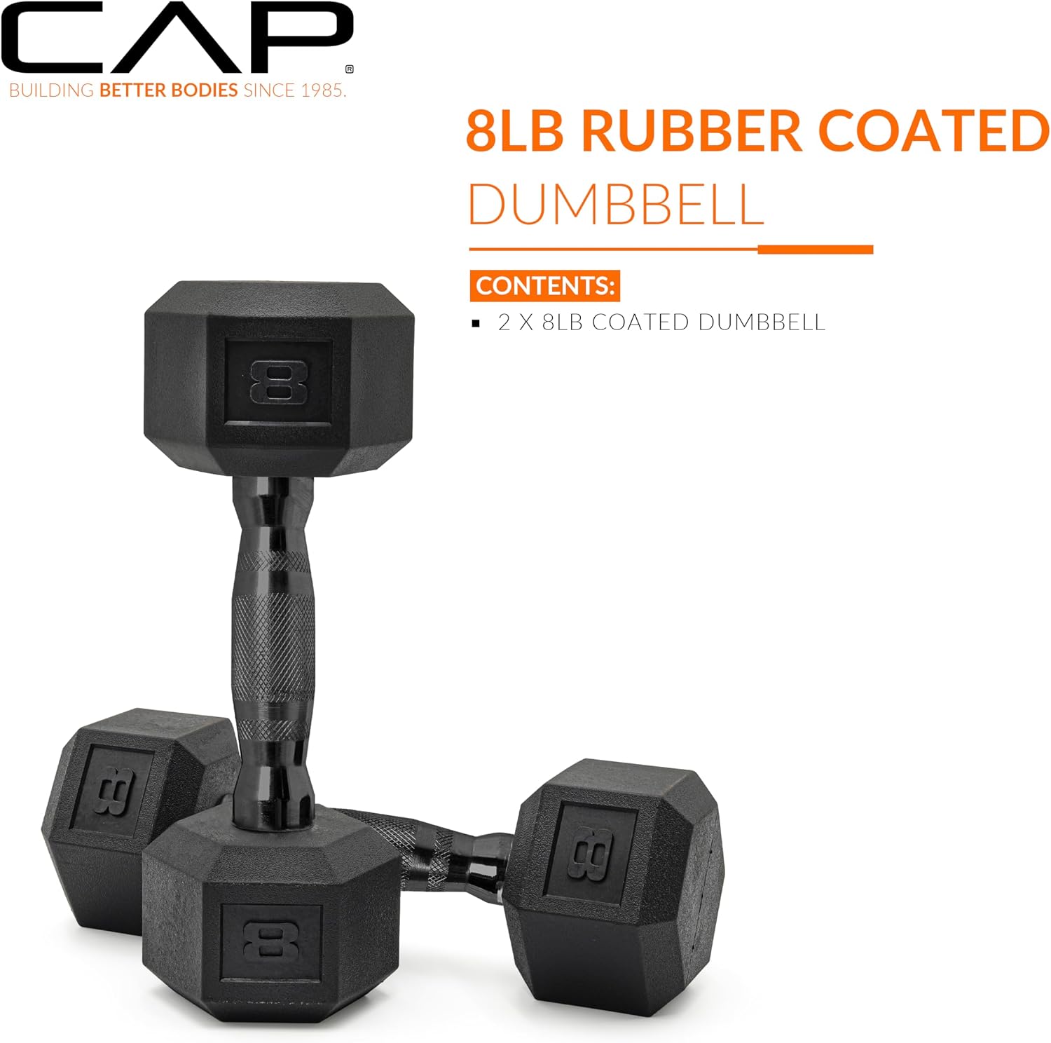 CAP Rubber Coated Dumbbell Weights