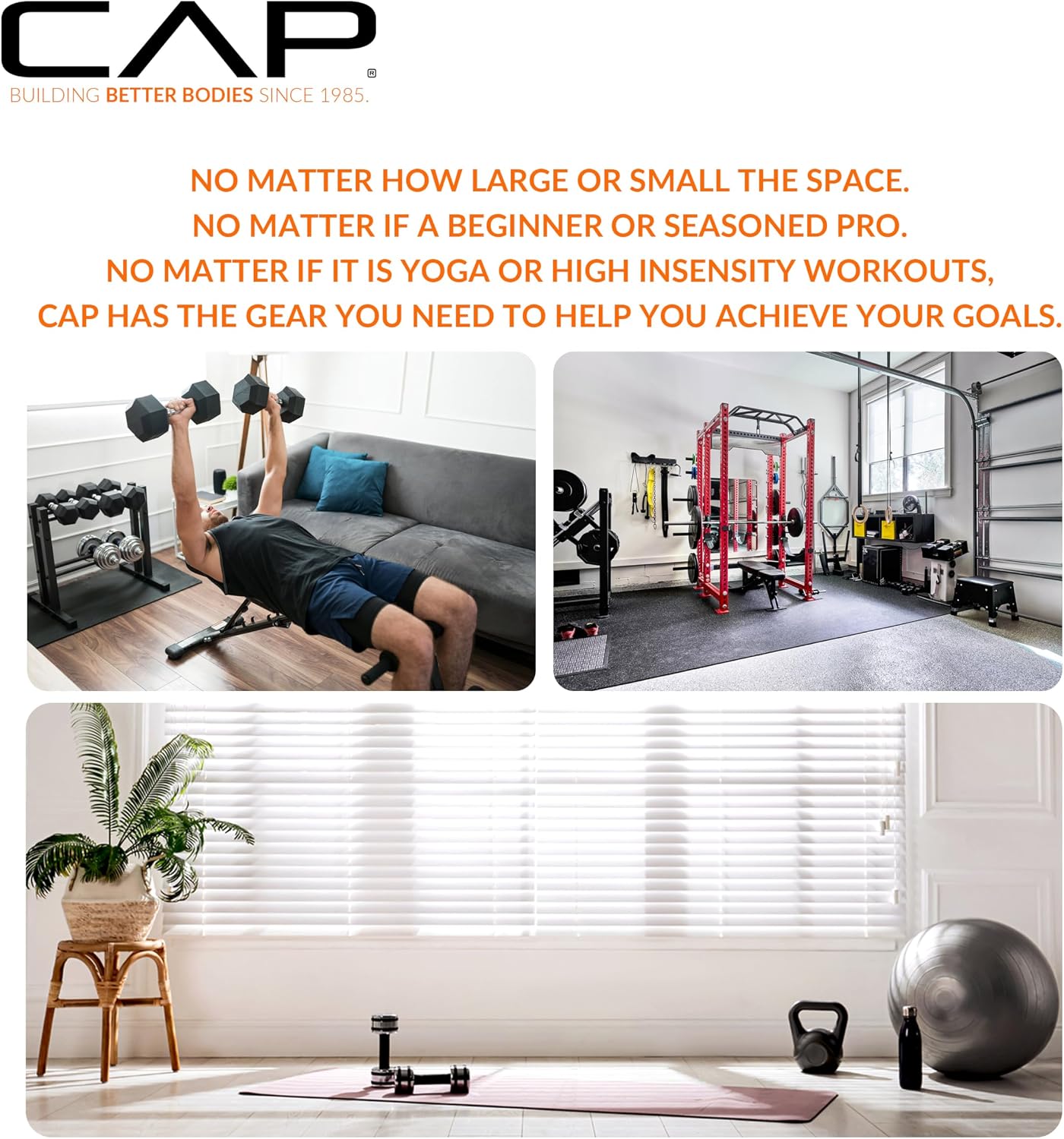 CAP Rubber Coated Dumbbell Weights