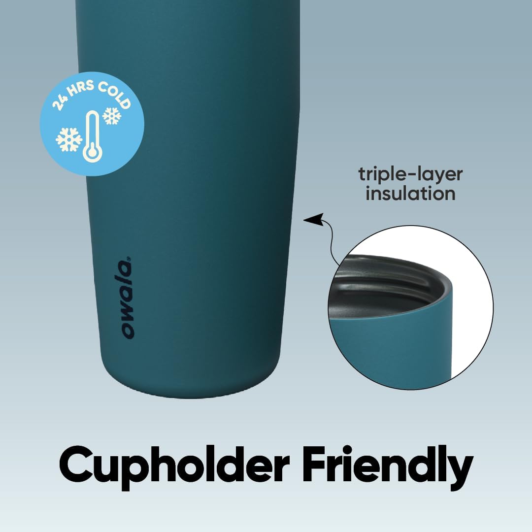 Owala FreeSip Sway Stainless Steel Water Bottle 30 oz Denim - Image 4