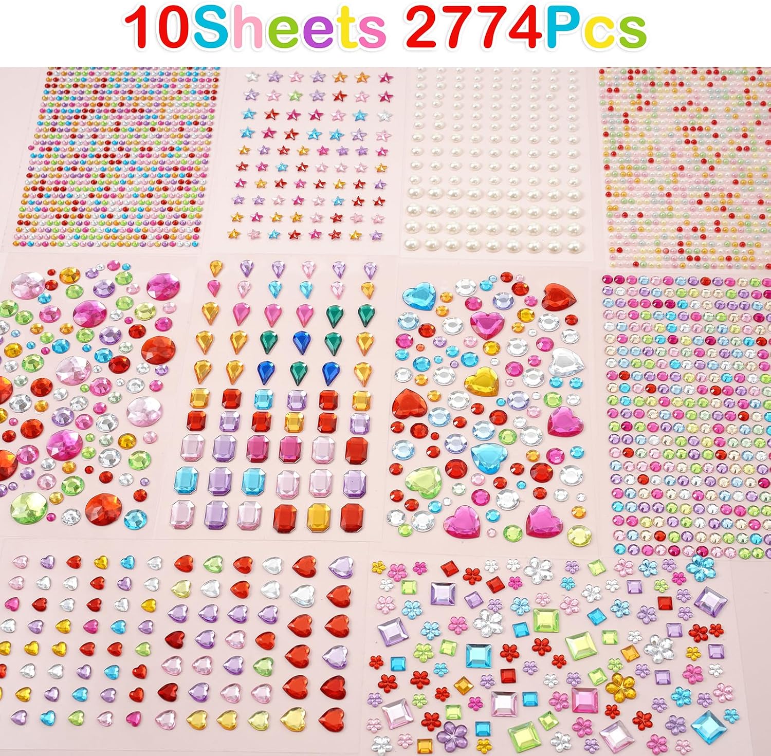 MYDBUYSOME 2774pcs Gem Stickers Jewels