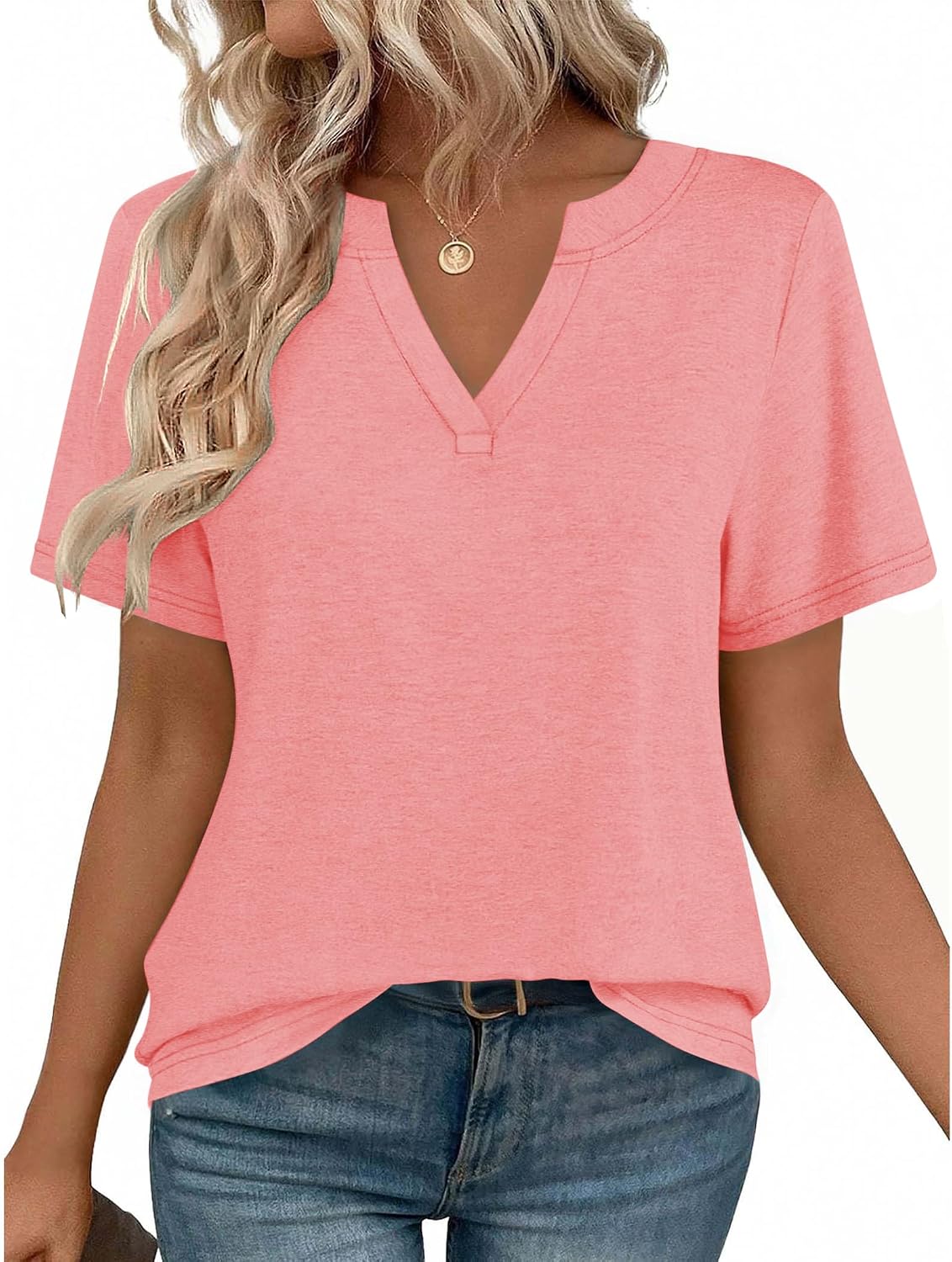 Zeagoo Womens Tops Short Sleeve V Neck Tee Shirts Cute Dressy Casual