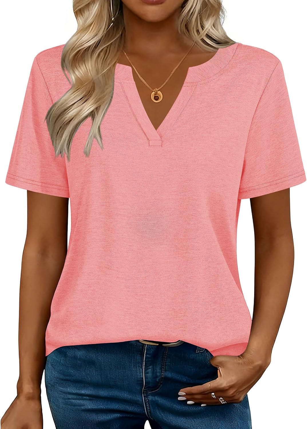 Zeagoo Womens Tops Short Sleeve V Neck Tee Shirts Cute Dressy Casual - Image 4
