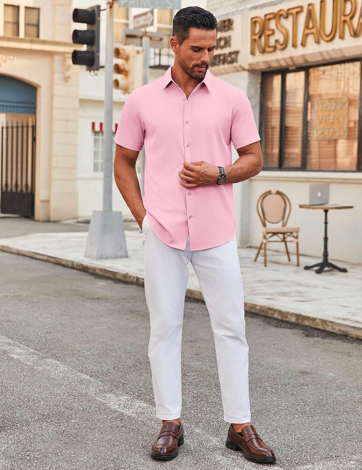 COOFANDY Men's Stretch Dress Shirts