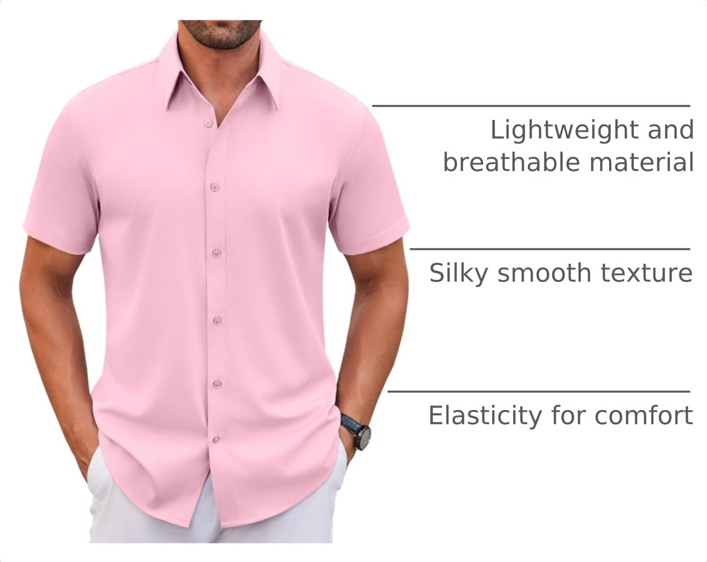 COOFANDY Men's Stretch Dress Shirts