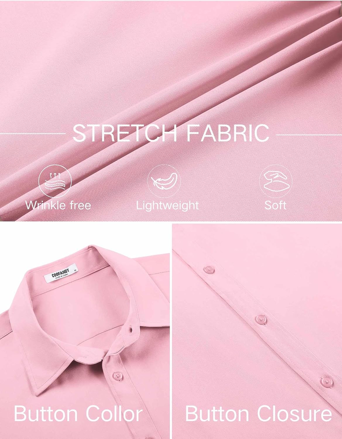 COOFANDY Men's Stretch Dress Shirts