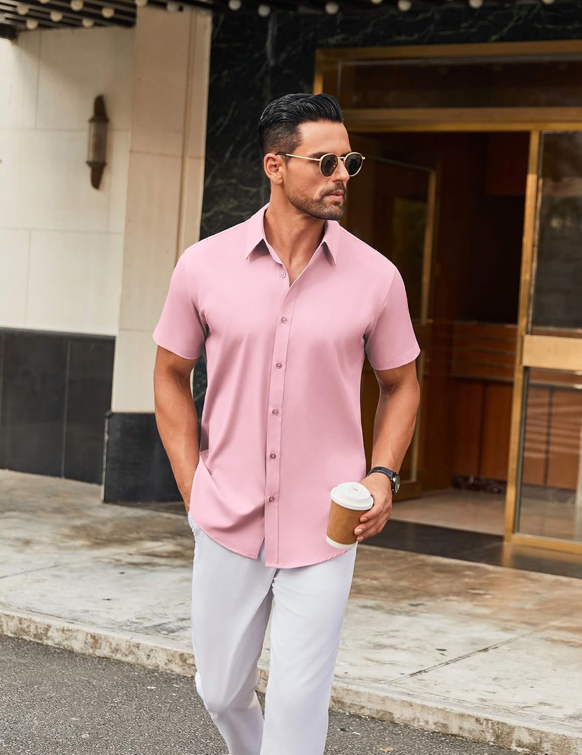 COOFANDY Men's Stretch Dress Shirts