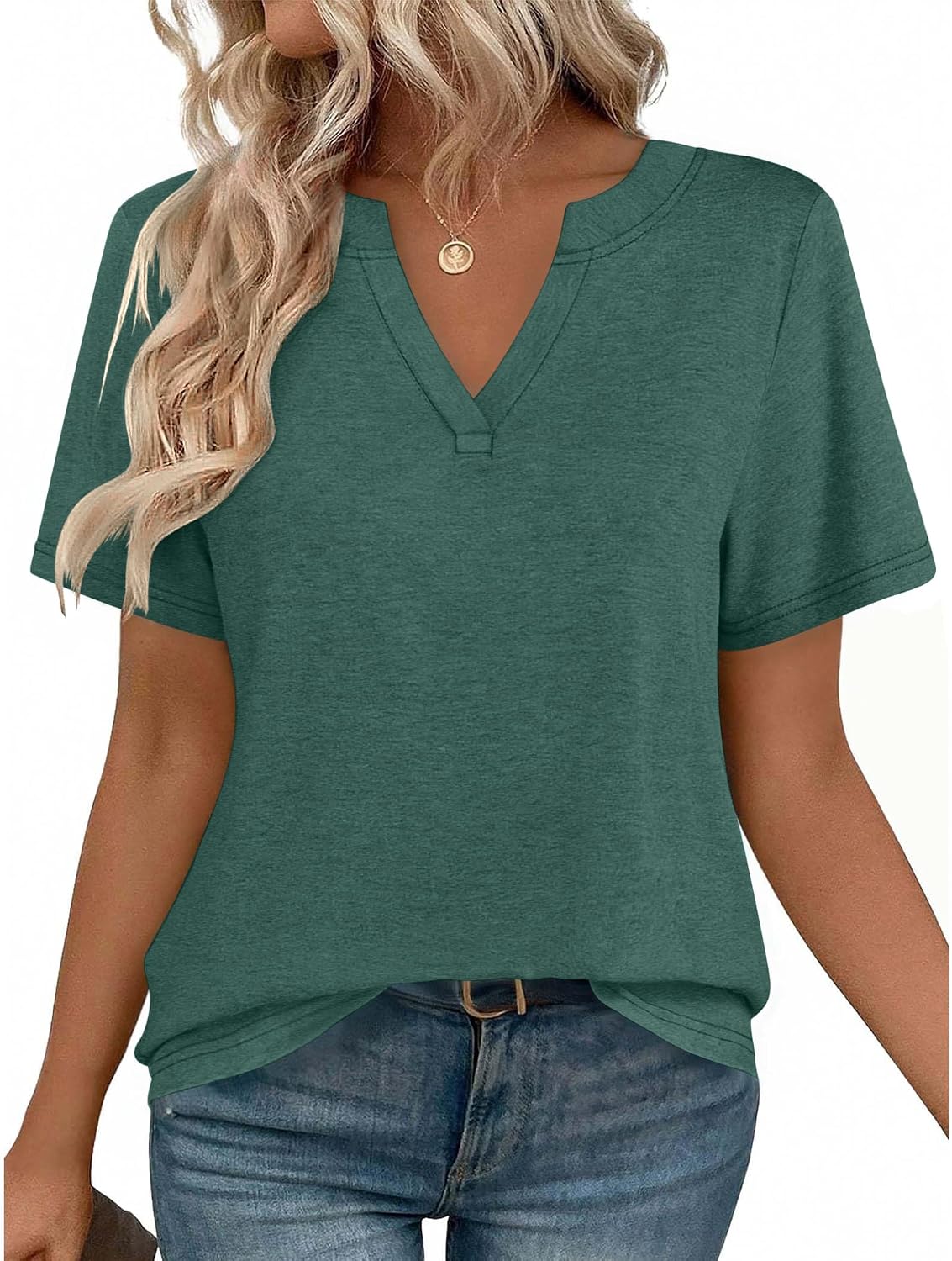 Zeagoo Womens Tops Short Sleeve V Neck Tee Shirts Cute Dressy Casual