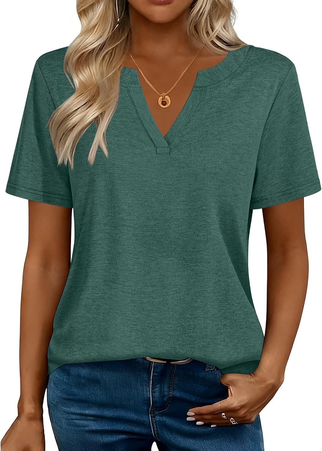 Zeagoo Womens Tops Short Sleeve V Neck Tee Shirts Cute Dressy Casual - Image 4