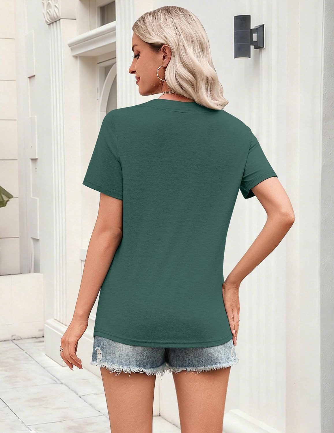 Zeagoo Womens Tops Short Sleeve V Neck Tee Shirts Cute Dressy Casual - Image 7