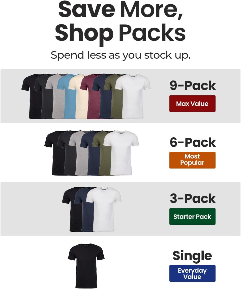 Mens T Shirts Soft Cotton Crew Neck Athletic Fit Casual Tees S-4XL - Image 3