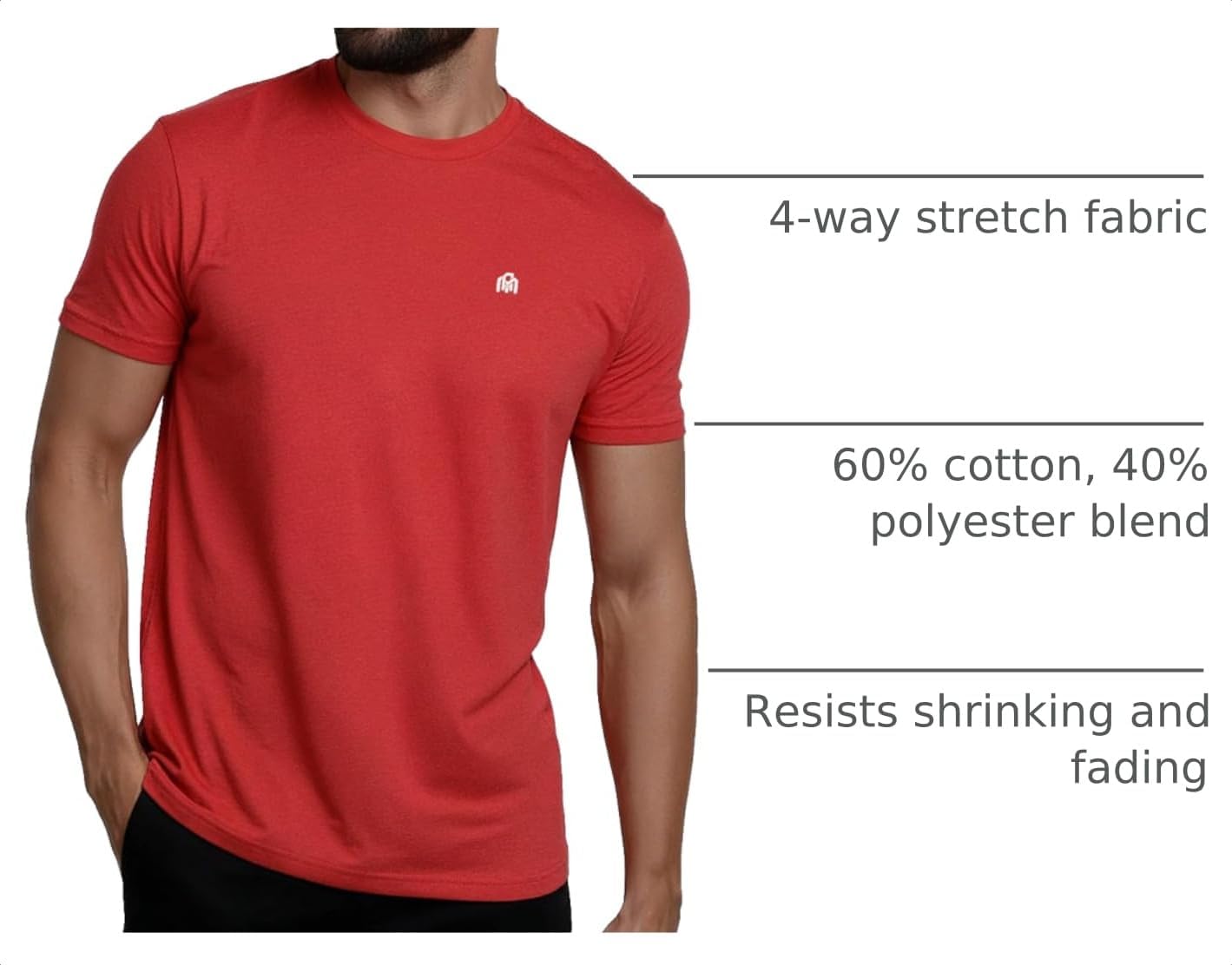 Mens T Shirts Soft Cotton Crew Neck Athletic Fit Casual Tees S-4XL - Image 4