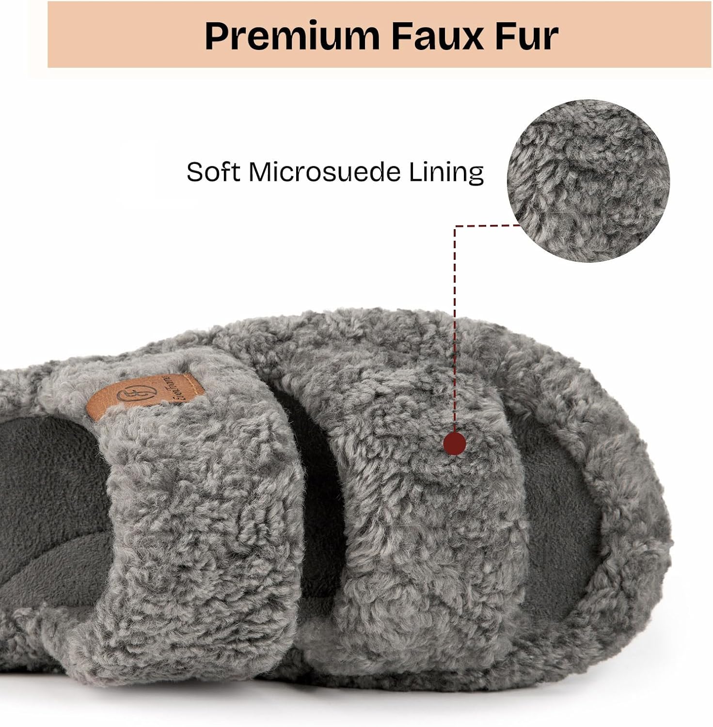 EverFoams Womens Fuzzy Open-toe Slippers
