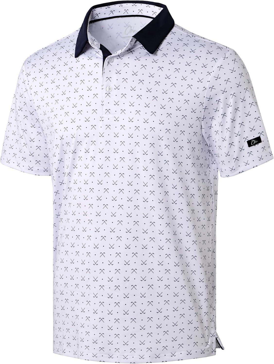 Obla Men's Golf Polo Shirts Print Short Sleeve Dry Fit Collared Shirt
