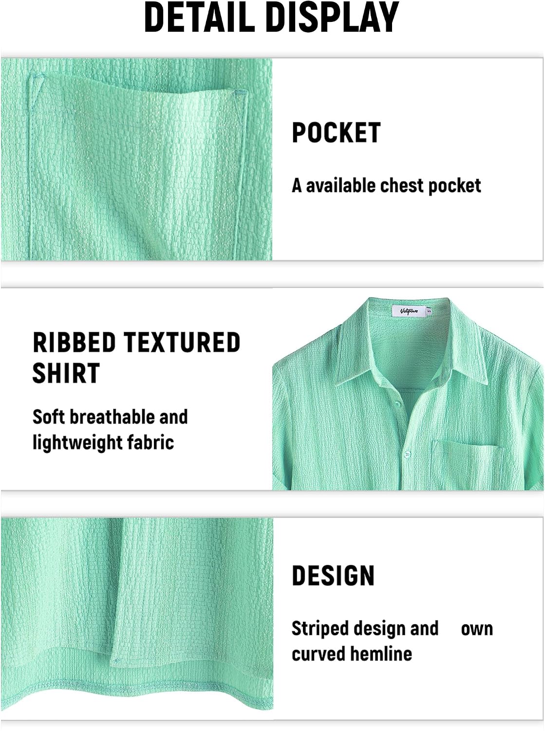 VATPAVE Mens Button Down Short