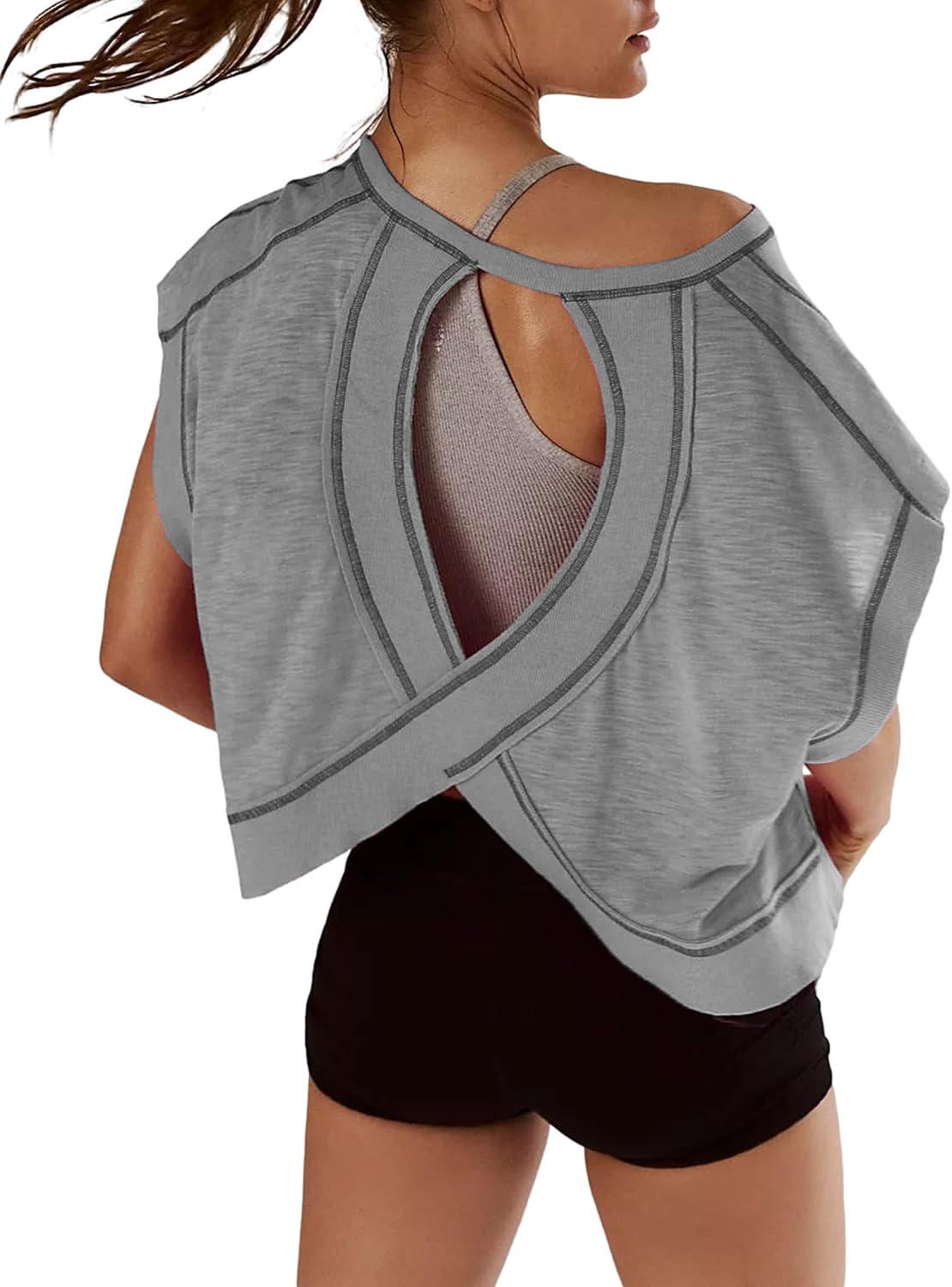 Kumufenc Women Short Sleeve Workout