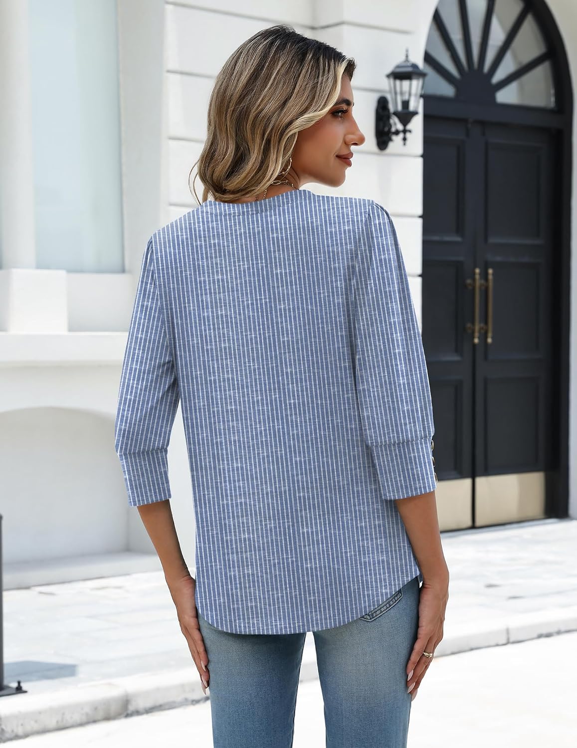 Zeagoo Womens 3/4 Sleeve V Neck T Shirts Dressy Casual Tops - Image 7