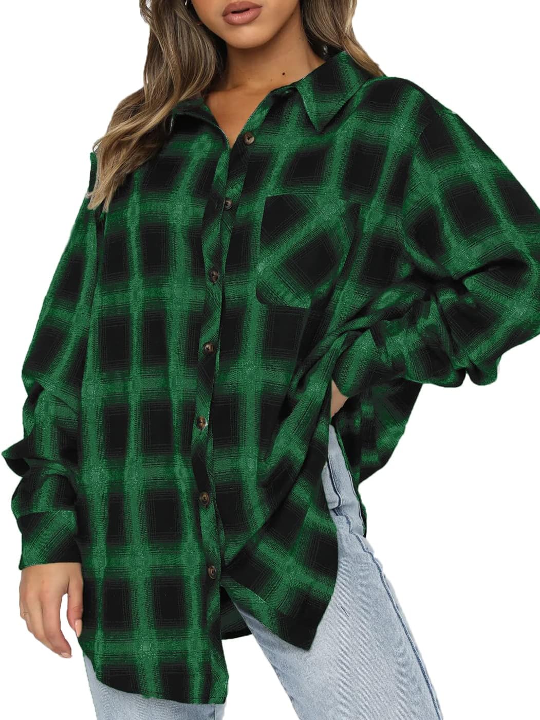 CHYRII Womens Button Down Flannel