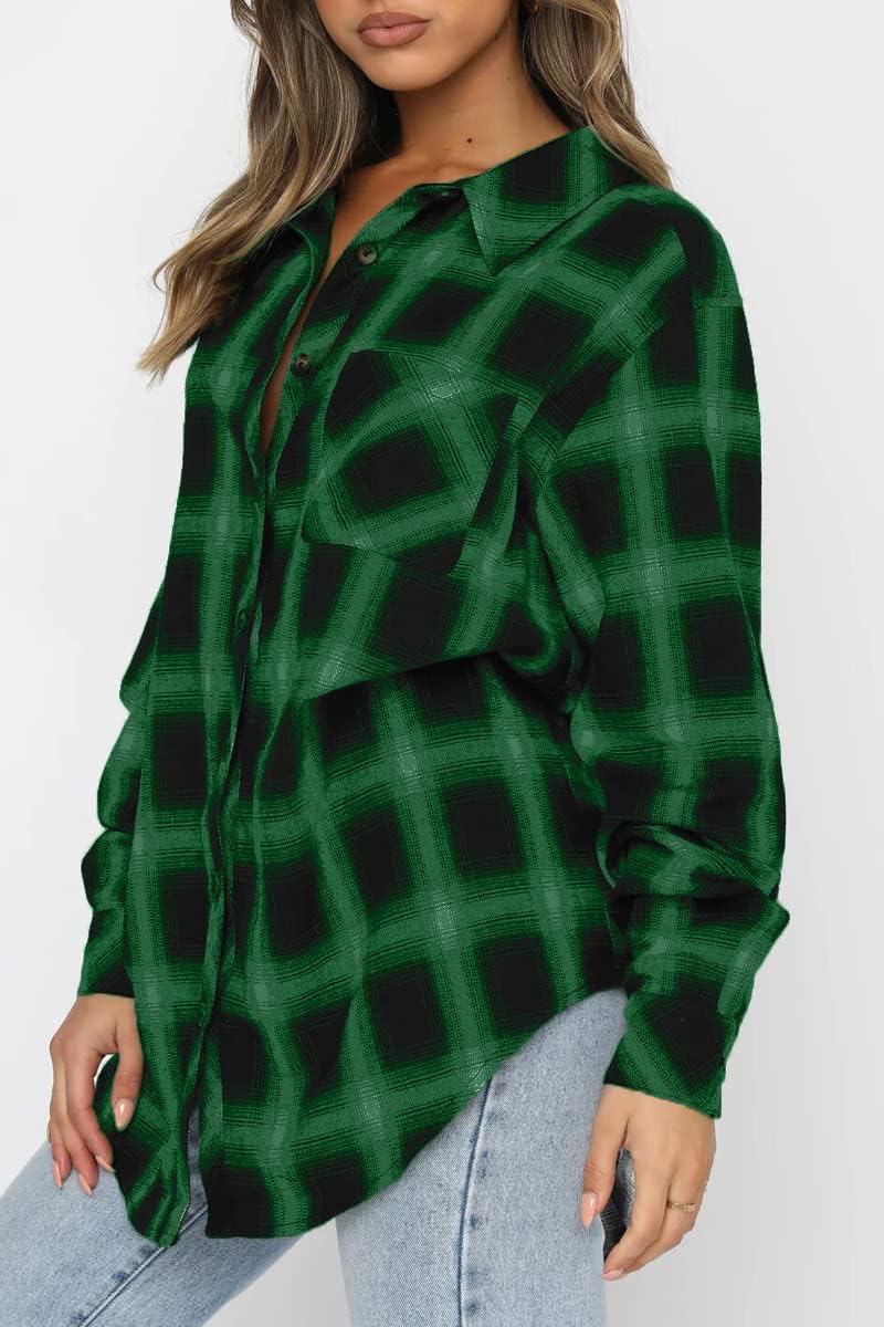 CHYRII Womens Button Down Flannel