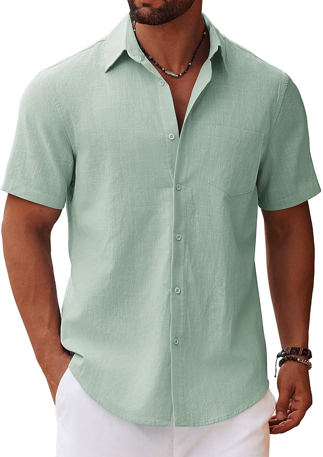 COOFANDY Men's Button Down Short