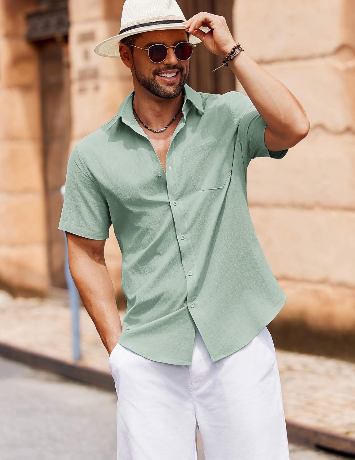 COOFANDY Men's Button Down Short
