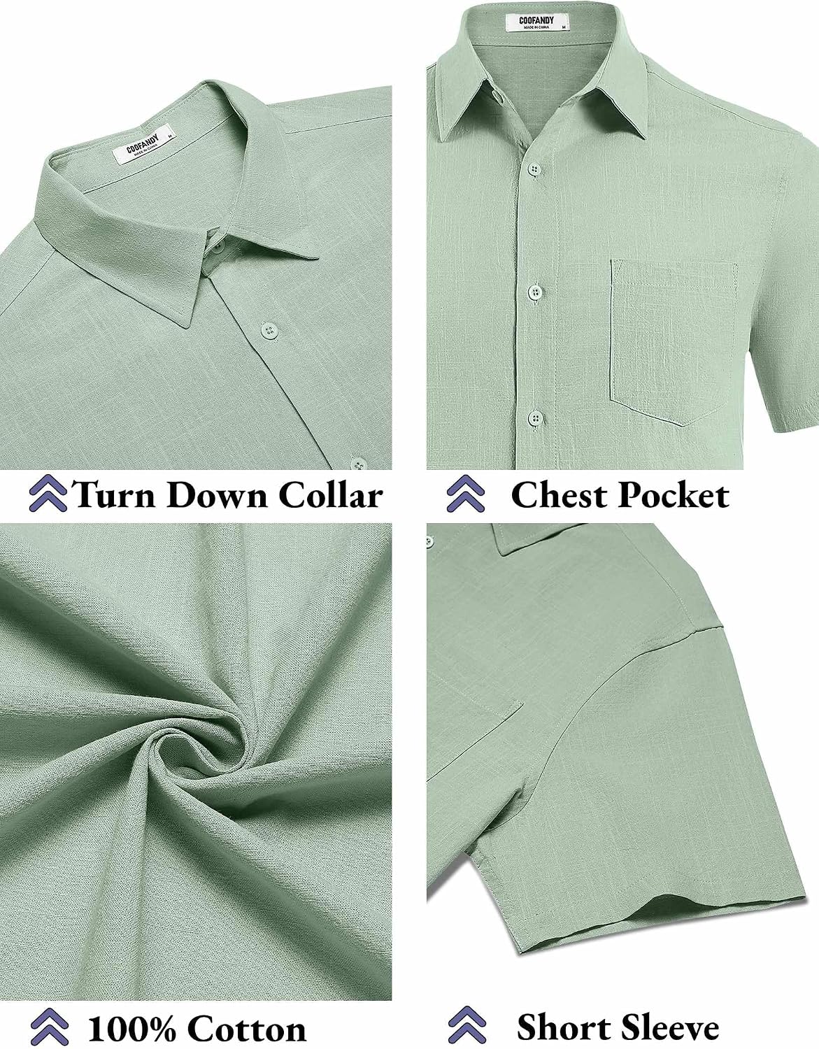 COOFANDY Men's Button Down Short