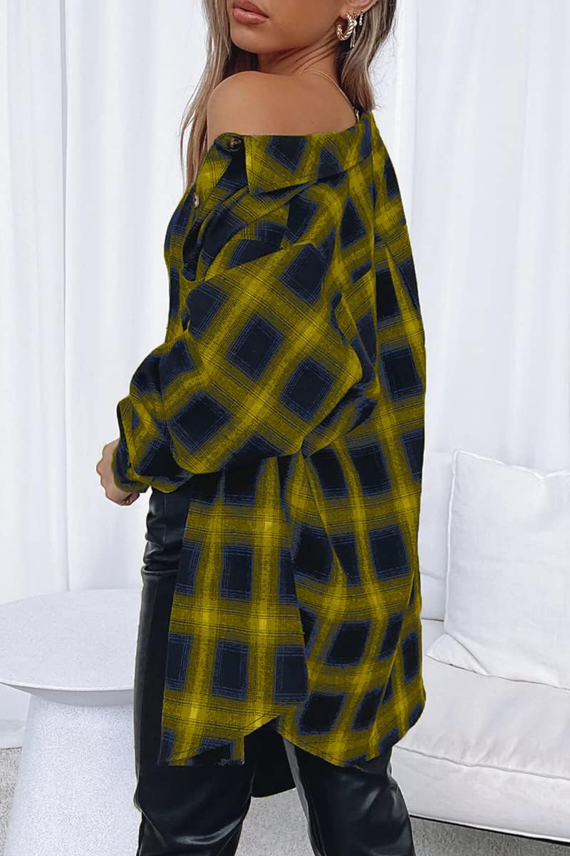 CHYRII Womens Button Down Flannel