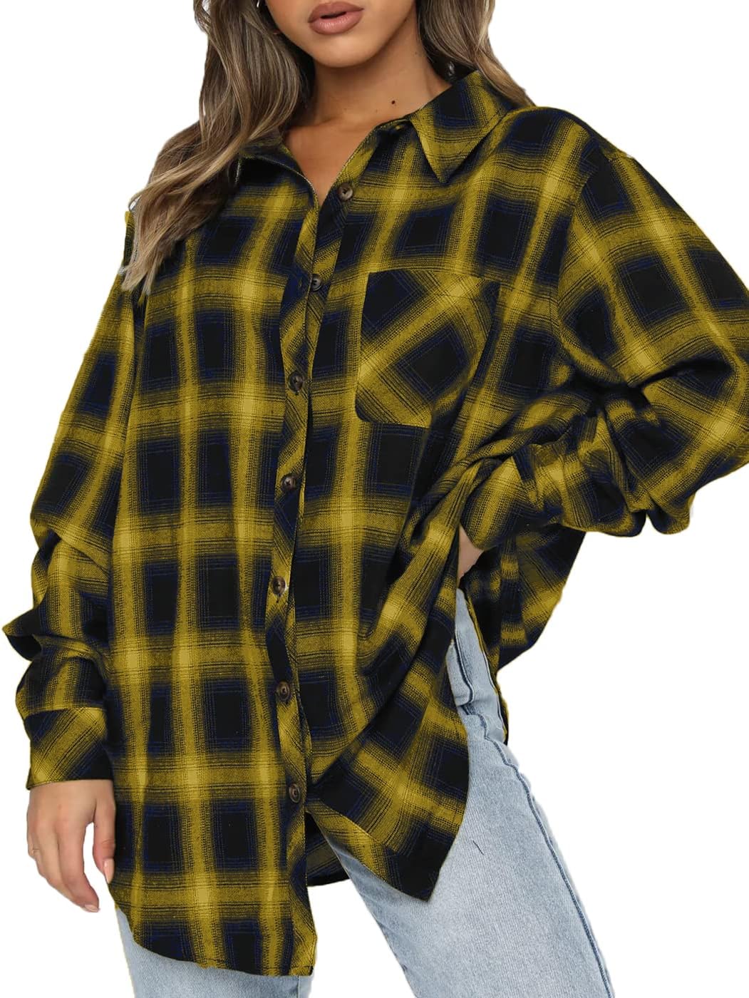 CHYRII Womens Button Down Flannel
