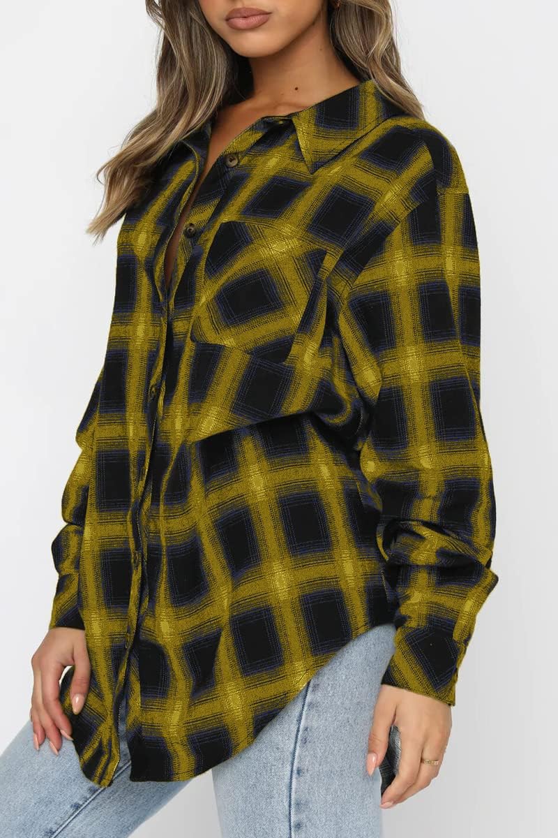CHYRII Womens Button Down Flannel