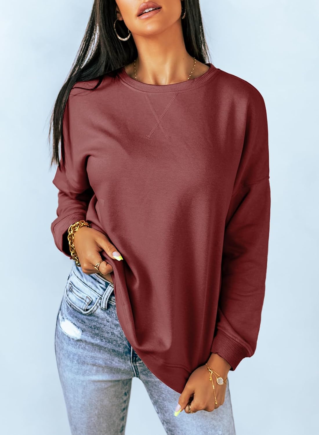 Dokotoo Women's Casual Crew Neck