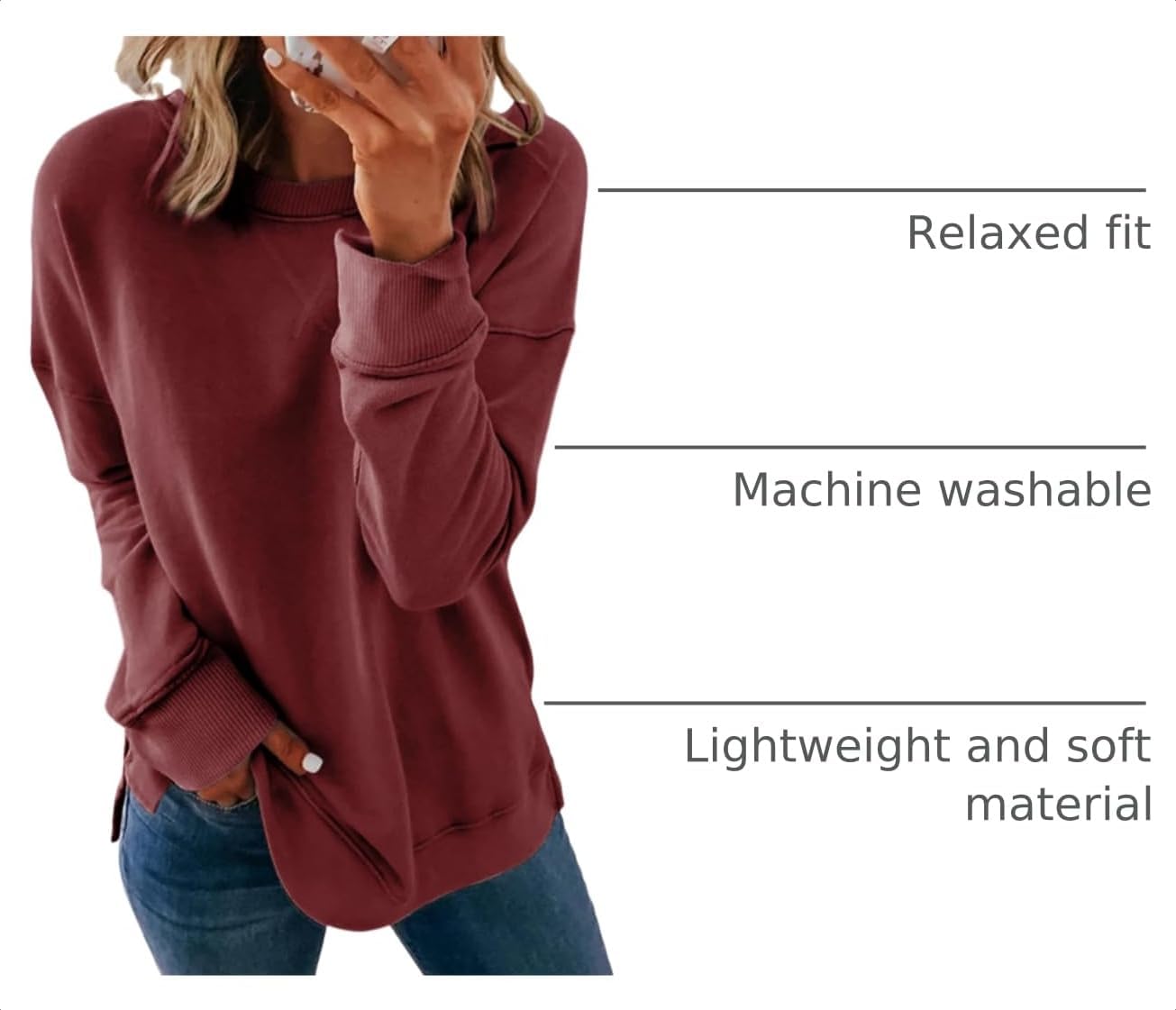 Dokotoo Women's Casual Crew Neck