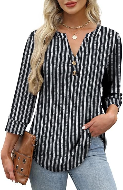 OFEEFAN Womens Tops 3/4 Sleeve