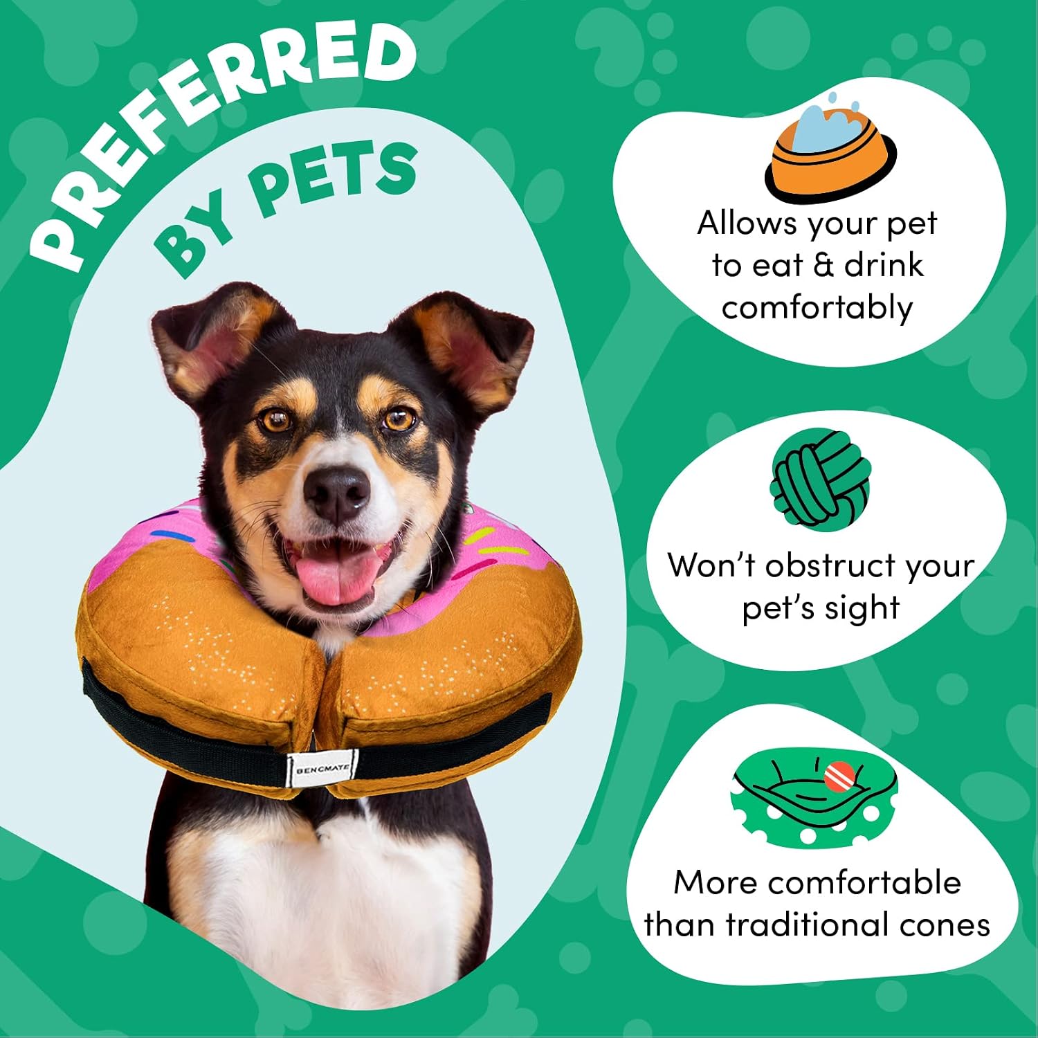 BENCMATE Inflatable Dog Cone Collar Alternative After Surgery Small - Image 3