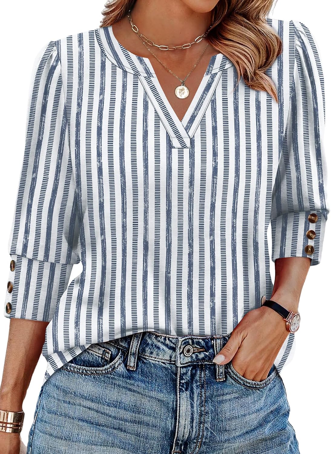 WIHOLL 3/4 Length Sleeve Womens