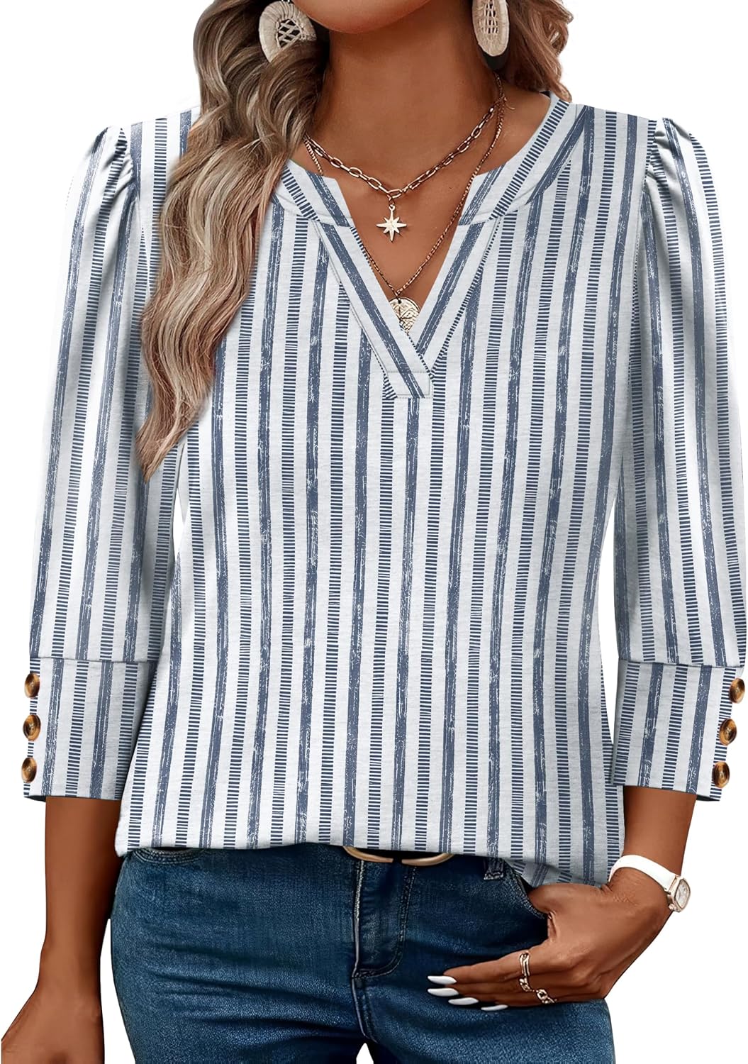 WIHOLL 3/4 Length Sleeve Womens