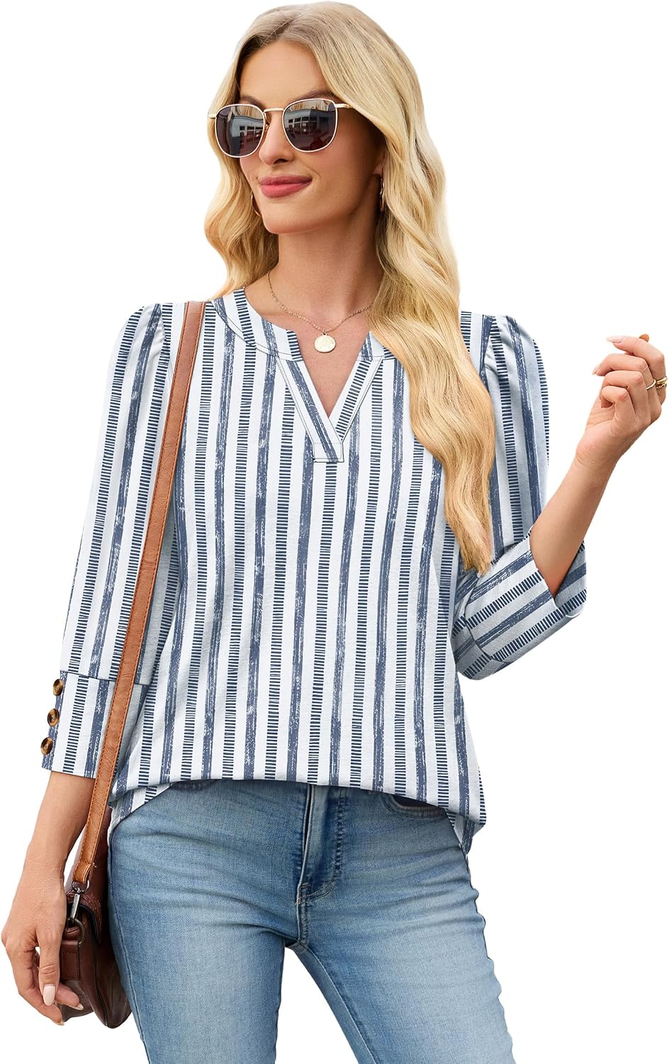 WIHOLL 3/4 Length Sleeve Womens