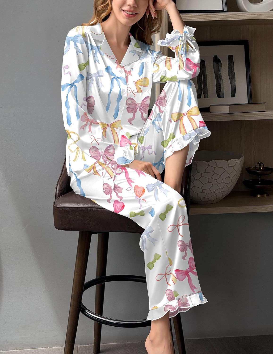Ekouaer Satin Pajamas for Women