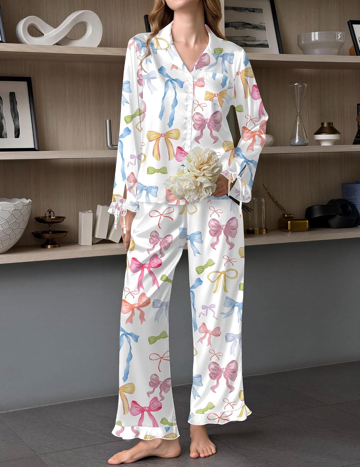 Ekouaer Satin Pajamas for Women