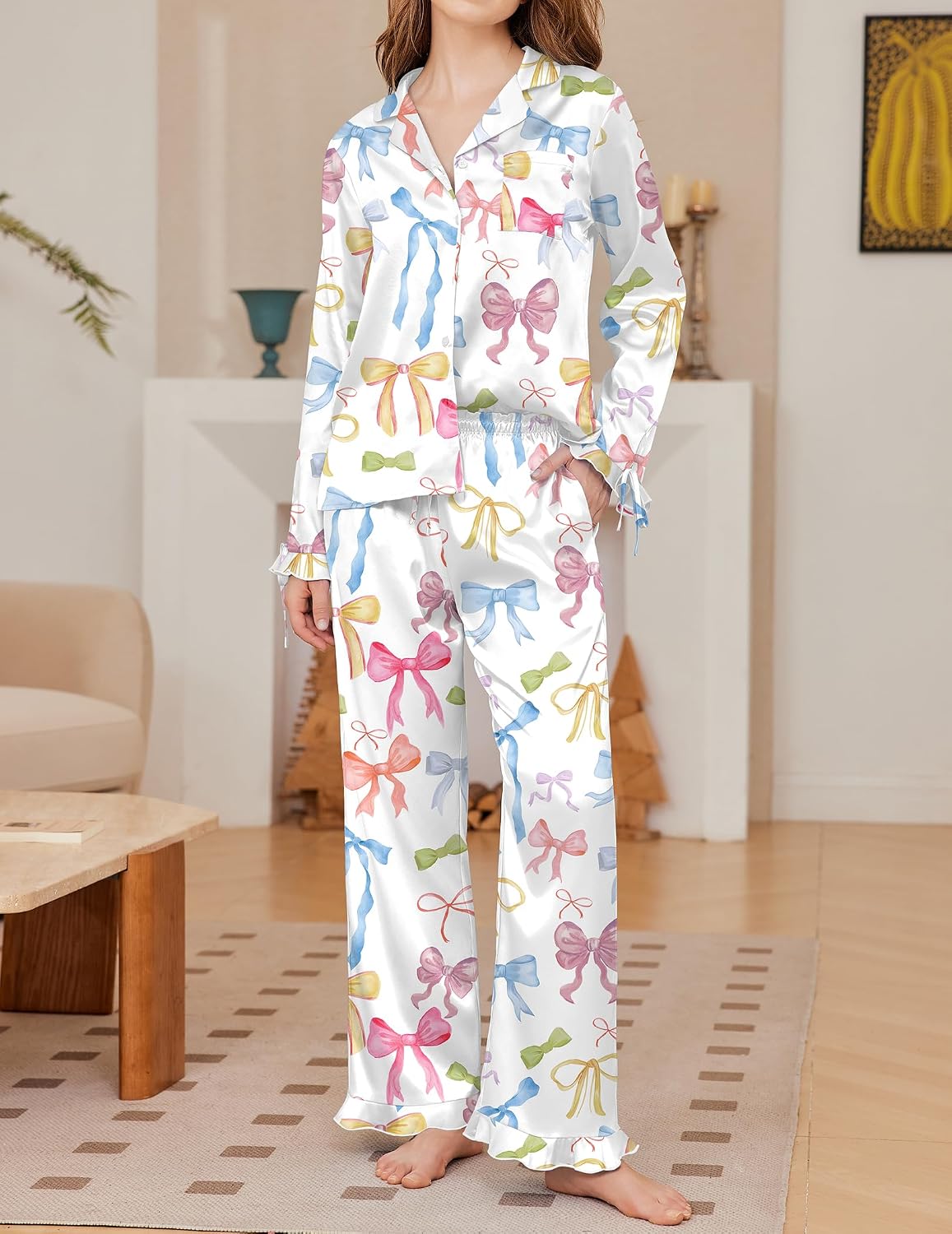 Ekouaer Satin Pajamas for Women