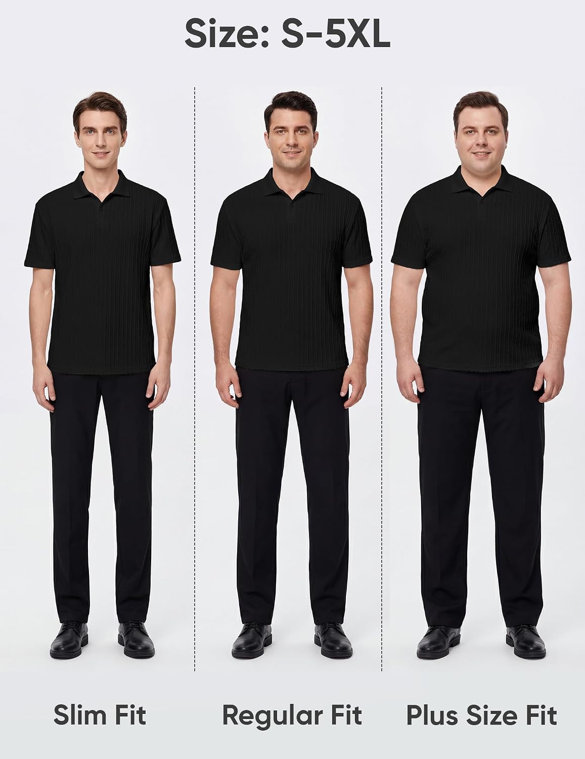 JMIERR Men's Textured Polo Shirt Short Sleeve - Image 6