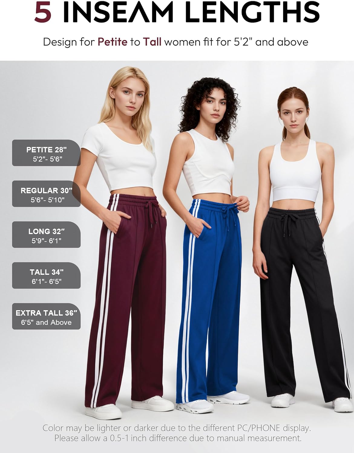 Tapata Women's 26/28/30/32/34/36 Inseam Track