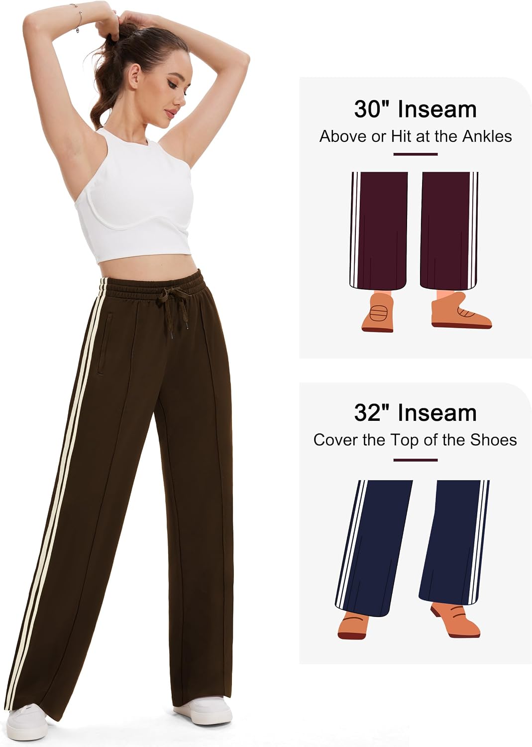 Tapata Women's 26/28/30/32/34/36 Inseam Track