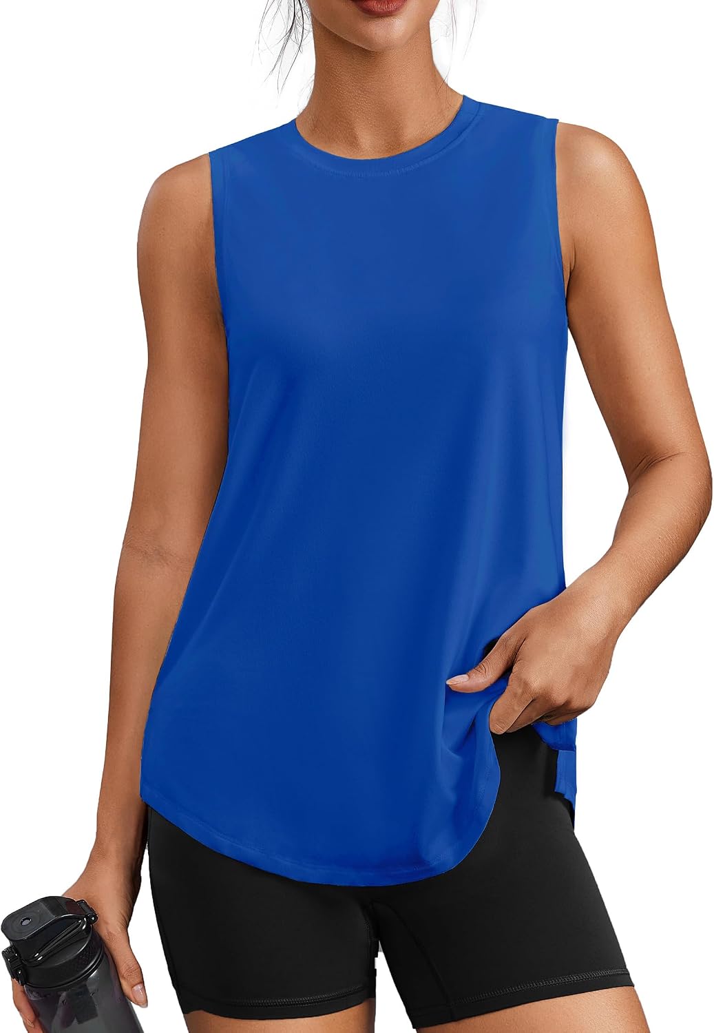 PINSPARK Workout Tank Tops for Women UPF 50+ Side Slits Athletic Gym Shirt