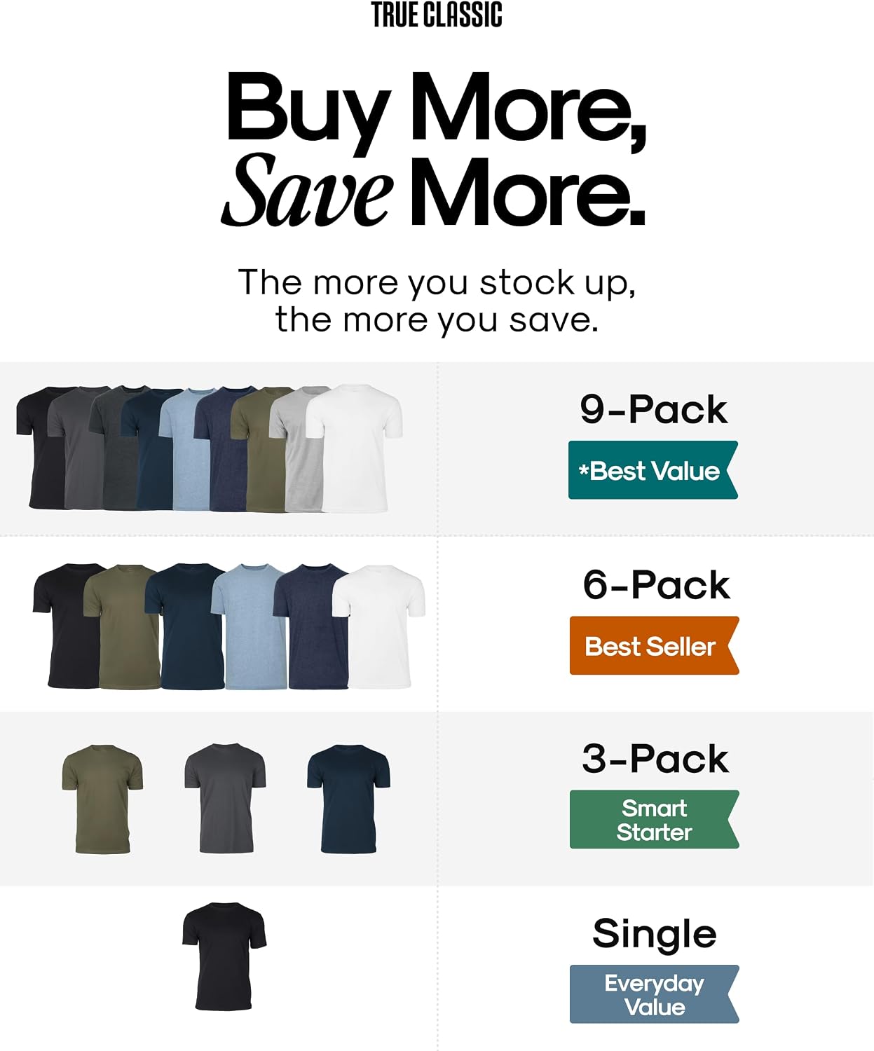 True Classic Mens T-Shirts – Short Sleeve Crew - Image 4