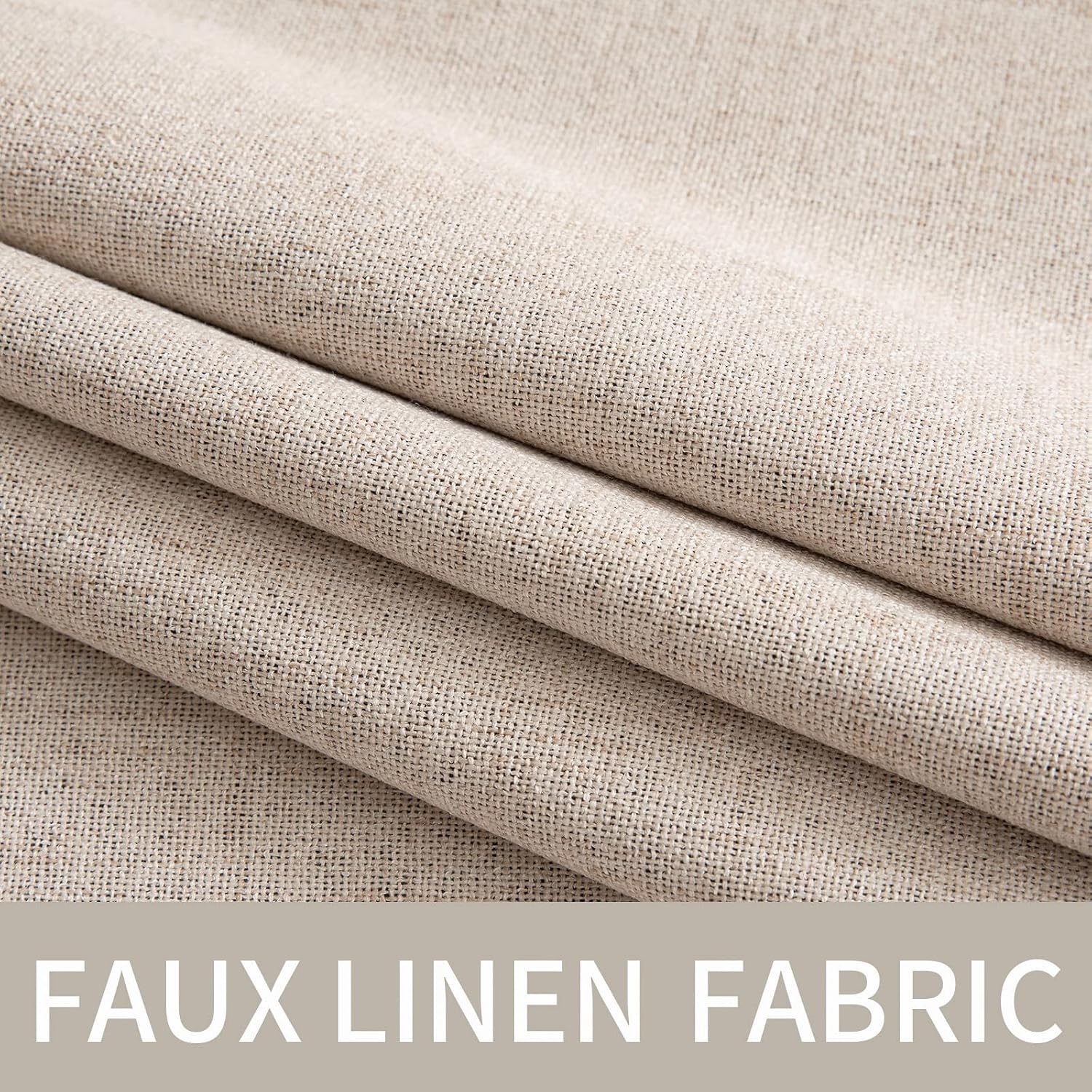 MIULEE 100% Blackout Linen Curtains